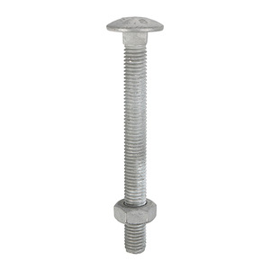 M12x180 Galvanised Cup Square Hexagon Bolts & Nuts Grade 4.6 - DIN603